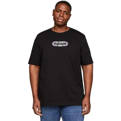 Image of Tommy Hilfiger Track Graphic TEE Print Tshirt, Men&#039;s, Size: XXL, Black