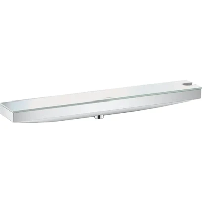 Image of hansgrohe 26843000 Rainfinity Wall Outlet Porter 500 with Shower Holder and shelf L, Chrome