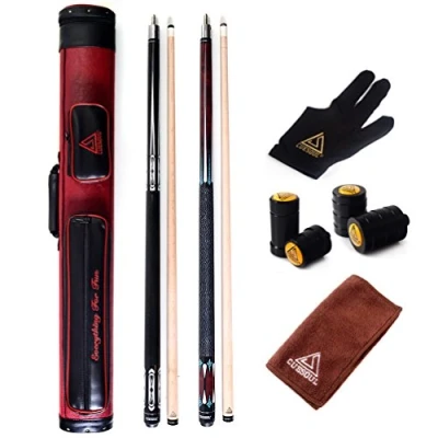 Image of CUESOUL Combo Set of House Bar 2 Cue Sticks Packed in 2x2 Hard Pool Case(CS R208 E201 E105)