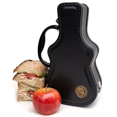 Image of Suck UK Kids Lunch Box Guitar Metal Shaped As Bag &amp; Bento for Boys Sandwich Toddler Packed Gifts