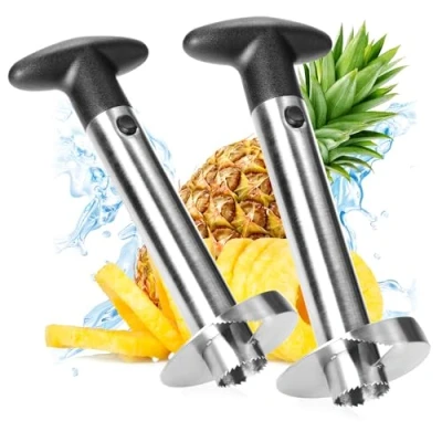 Image of COM FOUR® 2X Pineapple Cutter 3 in 1 Peeler Made of Stainless Steel, Dishwasher Safe Corer with Sharp Blade (02 Pieces Cutter)
