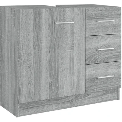Image of vidaXL Sink Cabinet Grey Sonoma 63x30x54 cm Engineered Wood