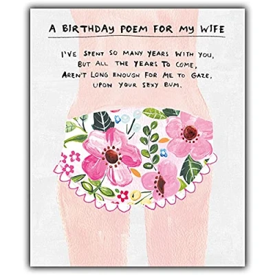 Image of Wife Birthday Card, Funny Card For Wife, Paper Salad