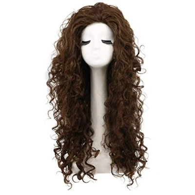 Image of Karlery Women&#039;s Fluffy Curly Dark Brown Wig Halloween Cosplay Anime Costume Party