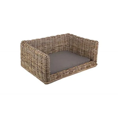 Image of Red Hamper Medium Luxury Rattan Dog Sofa Bed, M