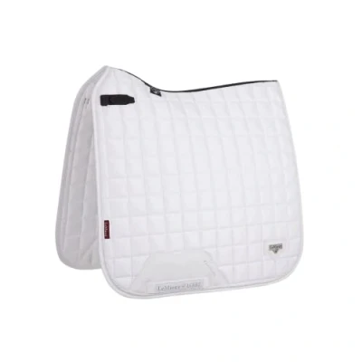 Image of LeMieux Dressage Loire Classic Square Saddle Pad Pads for Horses Equestrian Riding Equipment and Accessories (White Small/Medium)