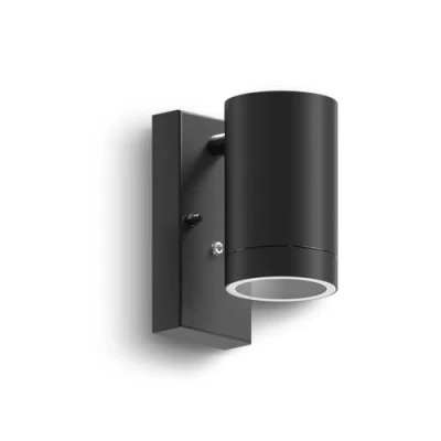 Image of Calex Alba GU10 outdoor wall light, downlight, black, sensor