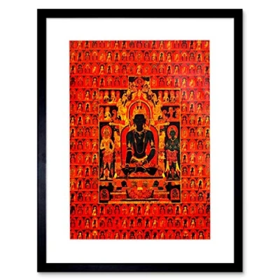 Image of Wee Blue Coo Paintings Portrait Buddha Tibetan Thangka Picture Framed Wall Art Print