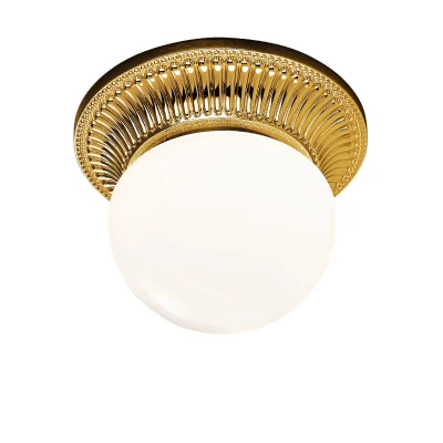 Image of Milord Glass Globe Ceiling Light French Gold