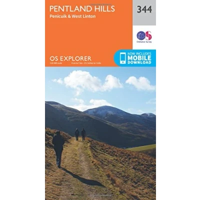 Image of Explorer 344 Pentland Hills Map With Digital Version
