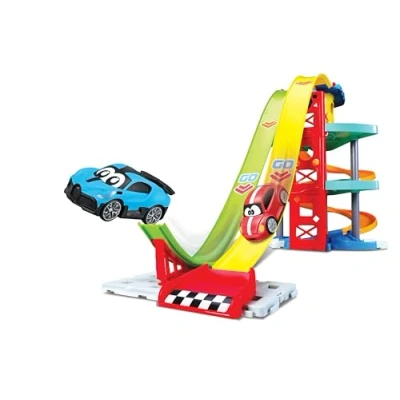 Image of Bb Junior B16 88604 Bburago Launch &amp; Race Tower VW Volkswagen Beetle Bugatti DIVO Preschool Playset Toy Car, Multiple