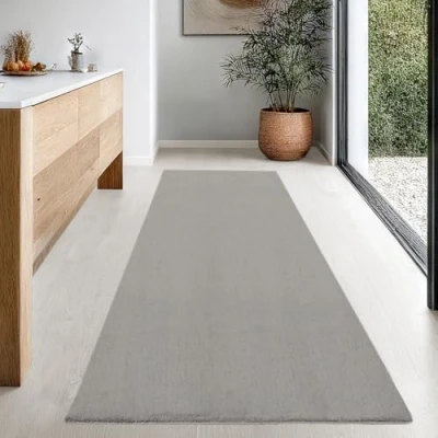 Image of the carpet Relax Rug, Modern, Fluffy, Short Pile, Non Slip Underside, Washable up to 30C, Super Soft, Fur Look, Sand, 80 x 300 cm