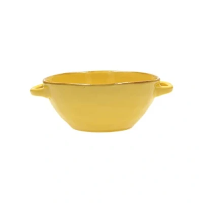 Image of THUN Rose &amp; TULIPANI Soup Bowl with Handles Concerto Ochre