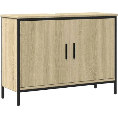 Image of vidaXL Bathroom Sink Cabinet Sonoma Oak 80x30x60 cm Engineered Wood