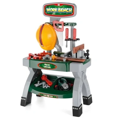 Image of Toyrific Complete Kids Workbench Educational Role Play Tool Kit For Kids, Toy Construction Set with 40 pieces