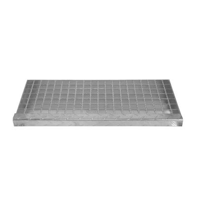 Image of 600mm Wide Galvanised Steel Waterproof Silver Steps/Metal Staircase Additional 1 Step Adjustable Height 60cm Grate Outdoor Garden Patio Modular Stairs 5mm Rod Thickness Free Fixing Kit