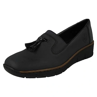 Image of Rieker Gleam Womens Tassel Loafers 4 UK Navy/Pat