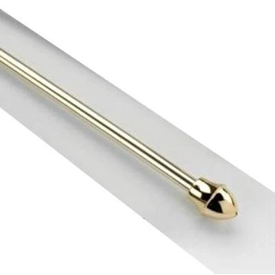 Image of Cafe Rod Net Curtain Pole extendable 135cm 225cm Polished Brass Telescopic Metal Diameter 12mm Joining in The Centre