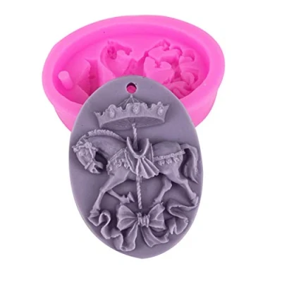 Image of IZAKOV 3D Carousel Horse Mold Soap Molds for Making Silicone Fondant Cake Decorating Mould Candy Clay Chocolate Moulds