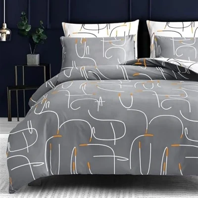 Image of Pamposh King Size Duvet Cover Sets Premium Brushed Microfiber Ultrasoft Hypoallergenic Reversible 3 PCS Bedding Set With Zipper Closure