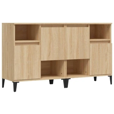 Image of vidaXL Sideboards 2 pcs Sonoma Oak 60x35x70 cm Engineered Wood