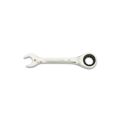 Image of GEARWRENCH 10mm 90 Tooth 12 Point Stubby Combination Ratcheting Wrench 86840