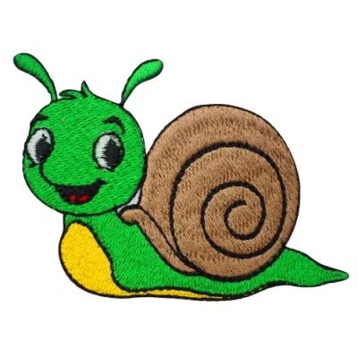 Image of Snail Patch, Animal Cute Cartoon Kids Patch Embroidered Iron on Sew Badge for Clothes etc. 7x5.5cm