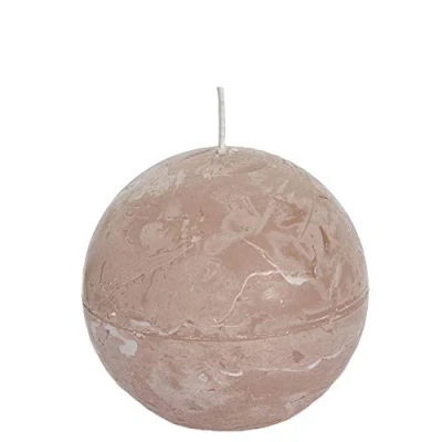Image of Spaas 6 Rustic Unscented Ball Candles 80 mm, 24 Hours, Beige