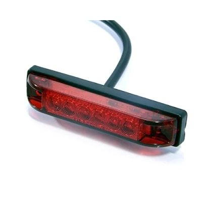 Image of Alchemy Parts Motorcycle Rear Stop Tail Light LED Strip 12V Running Brake for Motorbike Quad Bike ATV Dirt Custom Chopper Scrambler Café Racer Tidy Flush Mount Red Lens