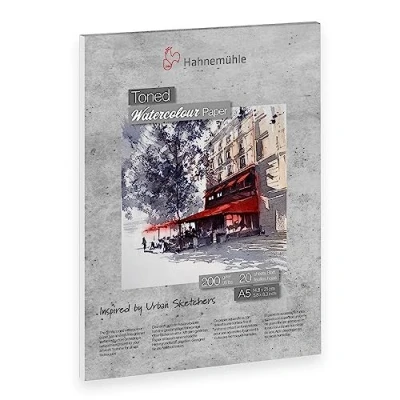Image of Hahnemuhle Toned Grey Watercolor Pad, 20 Sheet, A5 (10625300)