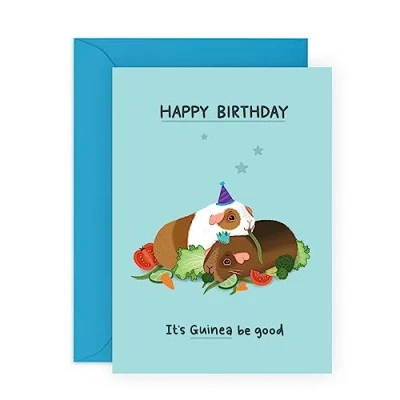 Image of Central 23 Happy Birthday Card For Him Her GUINEA PIG Funny Animal Puns Jokes Friends Daughter Son Mum Dad Gifts Men and Women Comes With Fun Stickers