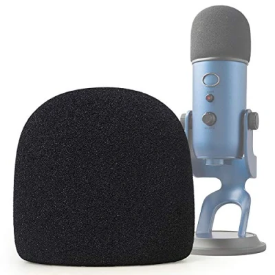 Image of Microphone Foam Mic Windscreen Cover for Blue Yeti, Yeti Pro Microphones, Pop Filter Wind Shield by SUNMON (Black)