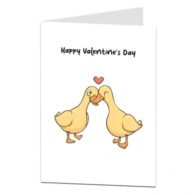 Image of LimaLima Valentines Day Card Cute Romantic Ducks In Love Design Perfect For Husband Wife Boyfriend Girlfriend