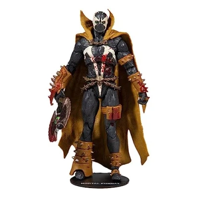Image of McFarlane Toys, 7 inch Spawn Classic (Bloody Mortal Kombat 11 Figure with 22 Moving Parts, Collectible collectors stand base Ages 14+