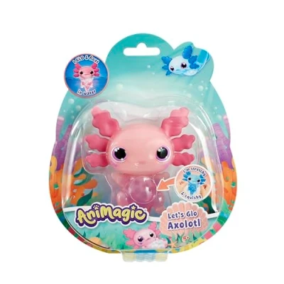 Image of Animagic: Lets Glo Axolotl Pink Your Glowing, Floating, Squishy Best Friend Drop In Water To Watch Them Glow! Interactive Electronic Pet For Kids Ages 4+