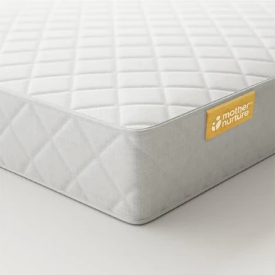 Image of Mother Nurture Waterproof Classic Spring Cot Bed Mattress, White, 140 x 70 10cm (With Spare Cover)