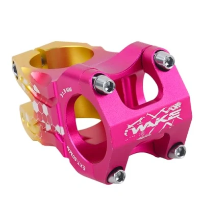 Image of FOMTOR 31.8 Bike Stem 50mm, MTB Mountain Short Handlebar Aluminum Alloy, for Road Bike, MTB, BMX, Cycling Fixie Gear (Pink Gold)