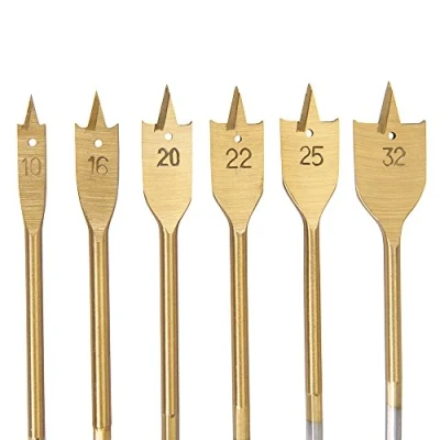 Image of Silverline Titanium Coated Flat Bit Set 6pce 10 32mm