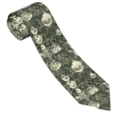 Image of ZORIN Ancient Ammonite Shells Tie For Men Slim Silk Men&#039;S Neckties 8 Cm/3.2 Inch Wedding Party Business Graduation