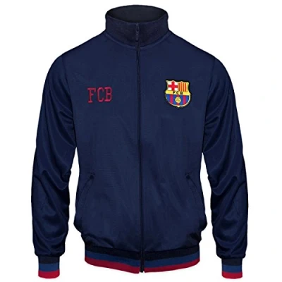 Image of FC Barcelona Official Gift Boys Retro Track Top Jacket Navy 2 3 Years