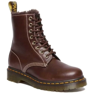 Image of Dr. Martens 1460 Serena Laceup ankle boots, Women&#039;s, Size: 3, Dark brown/light brown Leather
