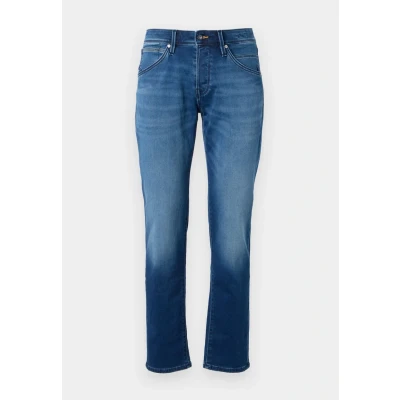 Image of JACK &amp; JONES Men&#039;s Male Jjimike Jjfox Cb 080 Tapered Fit Jeans, Blue Denim, 33 W/30 L