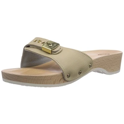 Image of Scholl Women Pescura Wedge Sand Clogs, Beige, 6.5 UK / 40 EU