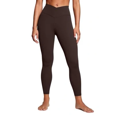Image of CRZ Yoga Womens Butterluxe Cross Waist 25&#039;&#039; Workout Leggings V High Waisted Gym Soft Hot Fudge Brown 10