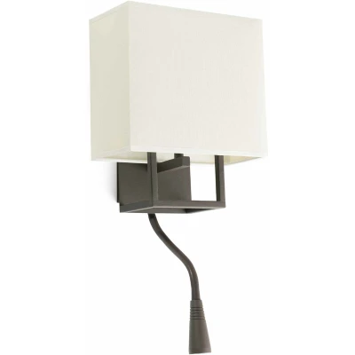 Image of Vesper 1 Light Indoor Wall Reading Lamp Brown with Shade, E14