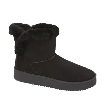 Image of Shoes By Emma Women&#039;s Perth Lightweight Faux Fur Collar Ankle Boots (Black, UK Footwear Size System, Adult, Women, Numeric, Medium, 6)