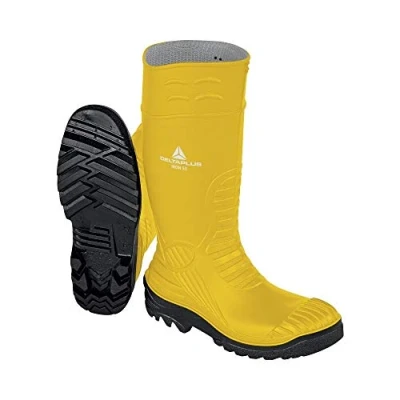 Image of DELTA PLUS Men&#039;s Iron S5 SRC Safety Wellington Boots Industrial, Yellow Black, 10 UK