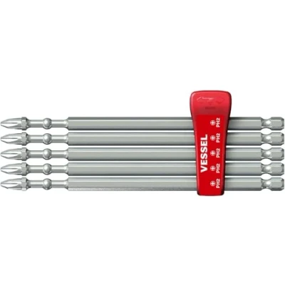Image of VESSEL Impact Ball Torsion Bits PH2X150 5PC with MAG Charge Holder