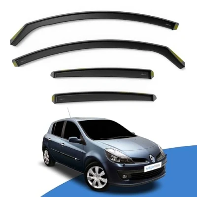 Image of Edgevisors Wind Deflectors Set Fits: Renault Clio MK3 2005 2012 5 Door Hatchback 4pc