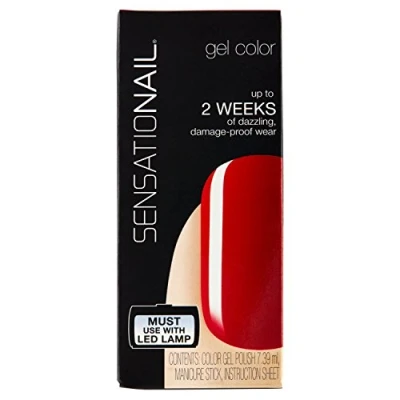 Image of SENSATIONAIL Gel Nail Polish With Manicure Stick, 7.39 ml, Scarlet Red